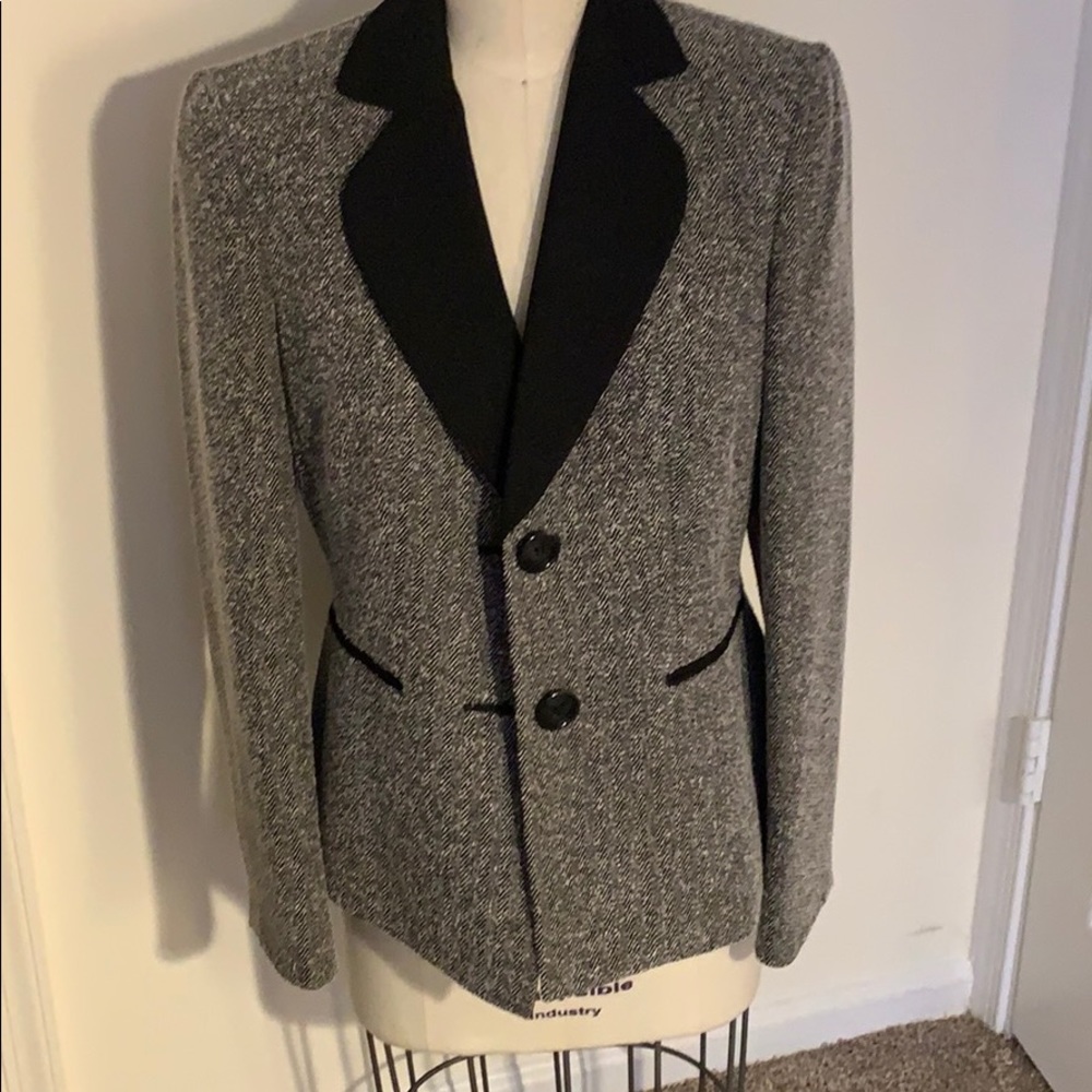 Silver blazer.